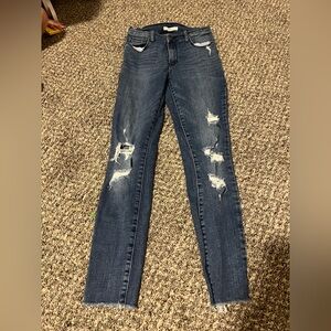 PacSun Blue Skinny Jeans with Distressed Details